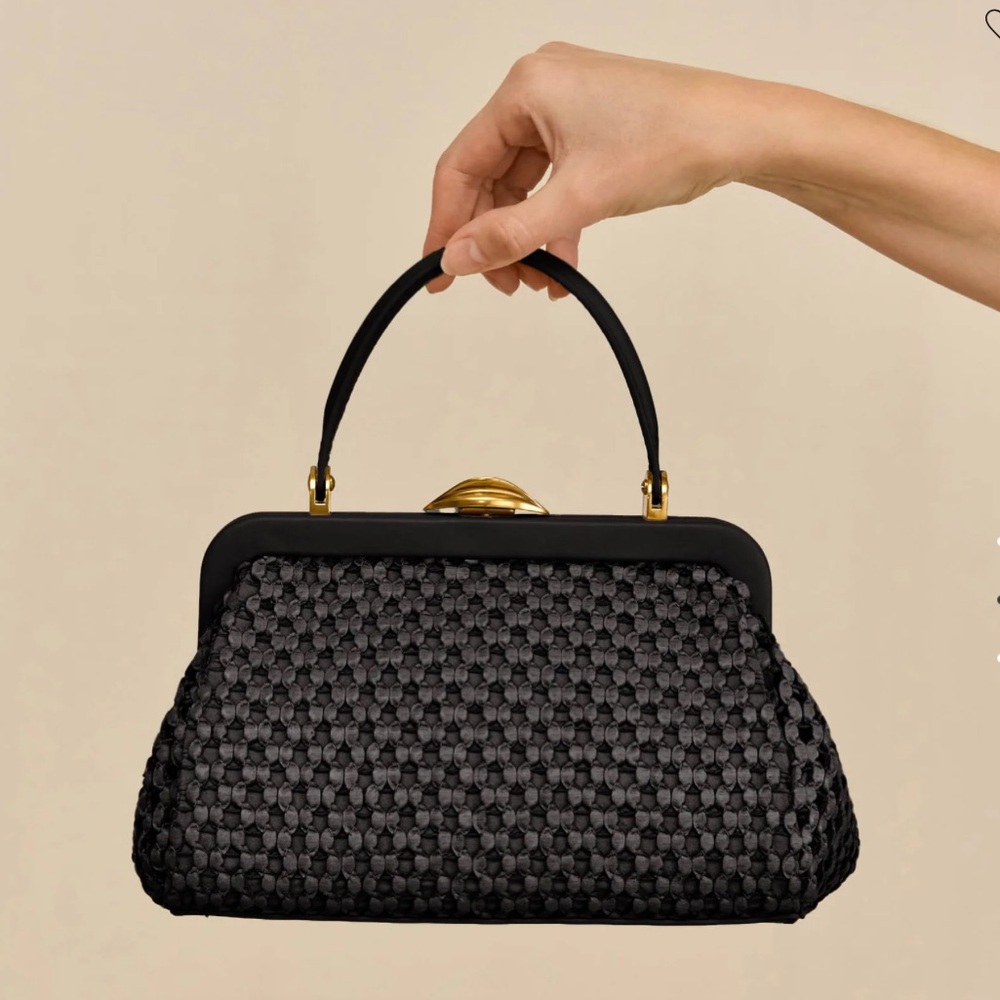NEW Cult Gaia Zuma Woven Crossbody Bag Black - Picture 2 of 6